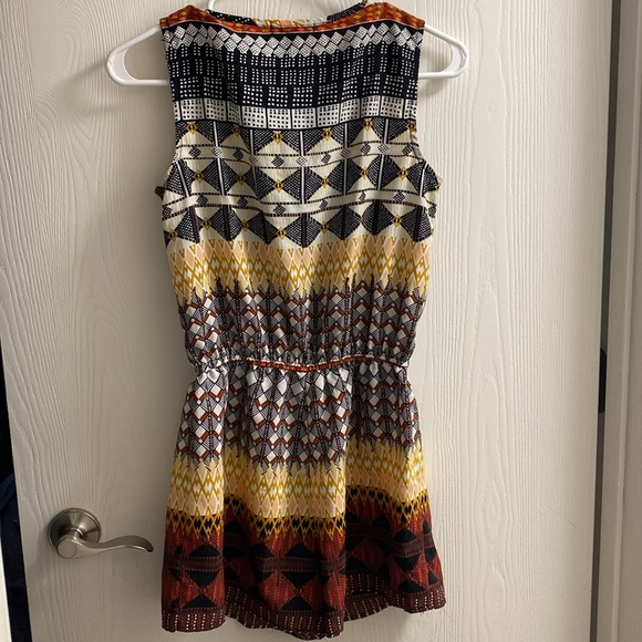 Bepop‎ small romper black yellow brown rust Aztec romper - Picture 5 of 6